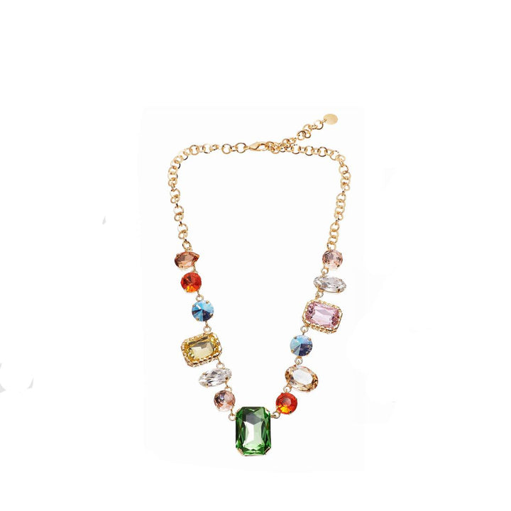 Collana Donna Ottaviani Bronzo Dorato Cristalli E Strass Colorati 500687C