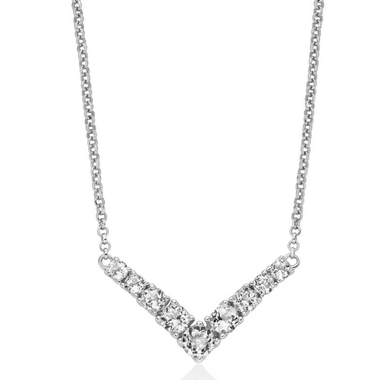Collana Donna Miluna Argento 925 Giochi Di Luce Topazi Bianchi CLD5510