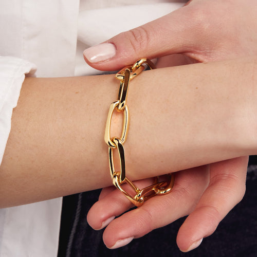 Bracciale Donna Unoaerre Bronzo Dorato Catena Squadrata 520633