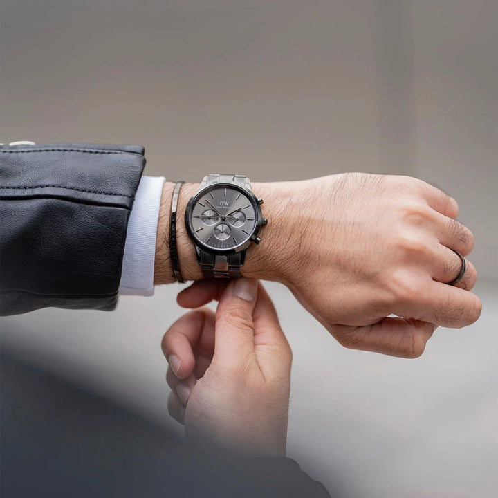 Bracciale Uomo Daniel Wellington Acciaio Nero Satinato Misura L DW00400384
