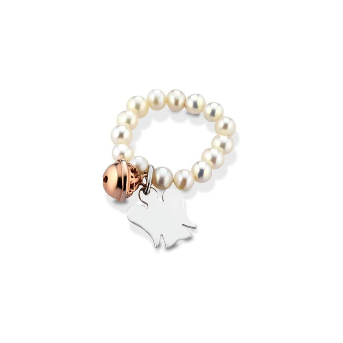Anello Donna Argento 925 Roberto Giannotti Chiama Angeli Perle Rosè GIA252 13-15
