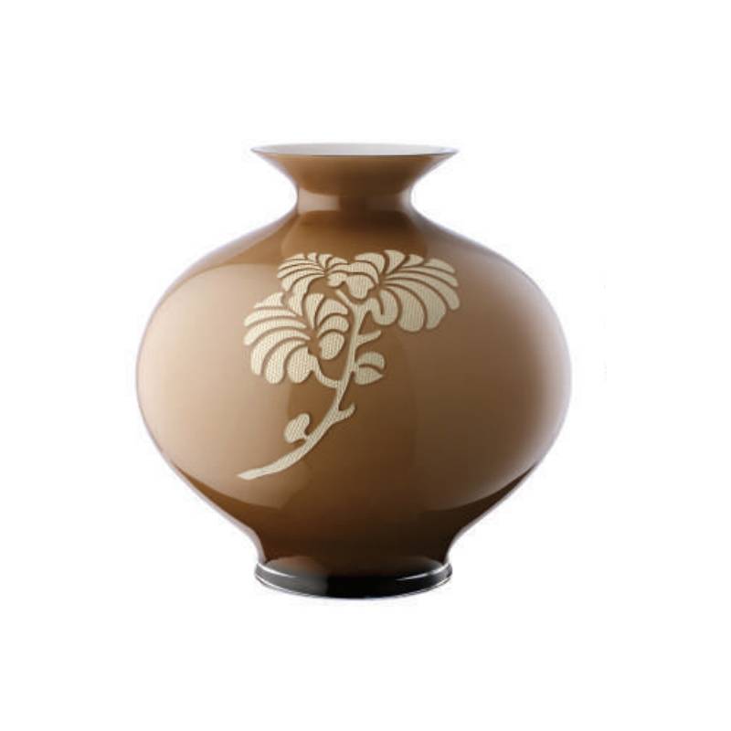 Vaso Onlylux Vetro Garden 30 cm Marrone Chiaro Fumè OL03105