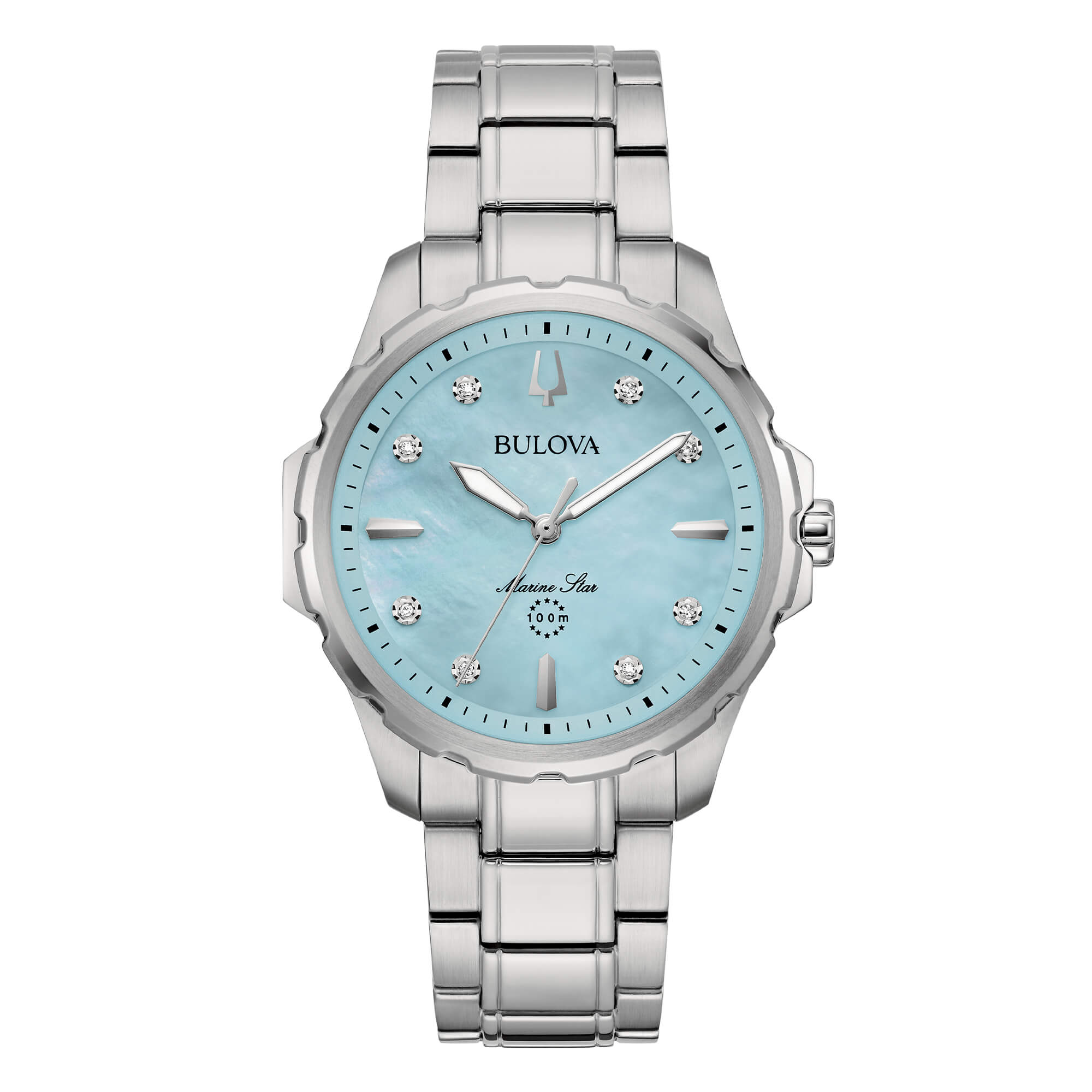Orologio Donna Bulova Marine Star Lady Automatico Turchese Diamanti 96P248