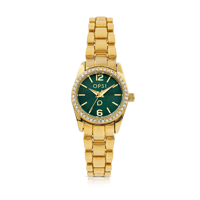 Orologio Donna Ops Zirconi CRYSTAL EDGE Verde Oro OPSPW-1224-3450