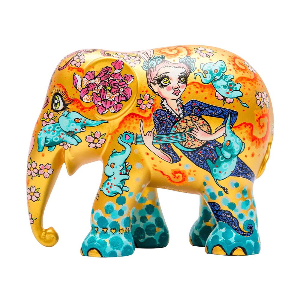 Scultura Elefante OnlyLux Stay Gold 10 cm Resina Dipinto A Mano 8858831246287