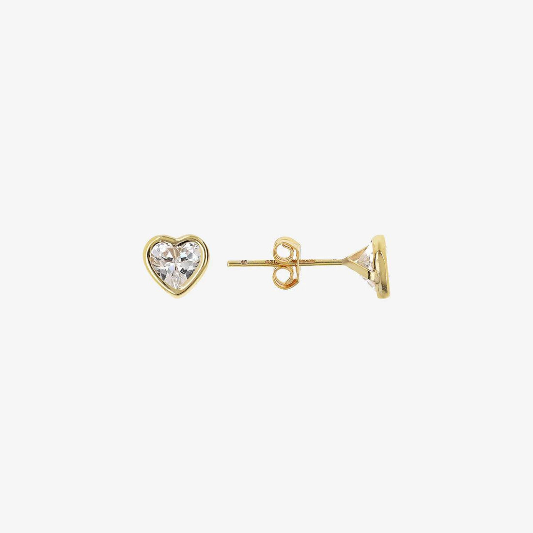 Orecchini Donna Bambina Milor Gold 9 KT Cuore Zirconi Bianchi WSGD90516.YG