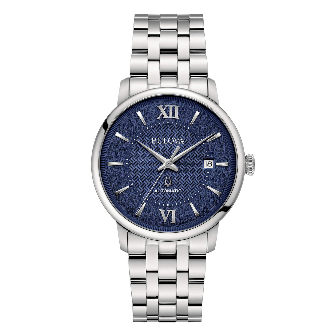 Orologio Uomo Bulova Hudson Automatico Blu Data 96B447