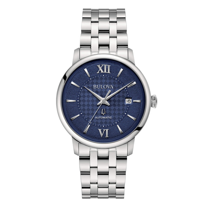 Orologio Uomo Bulova Hudson Automatico Blu Data 96B447