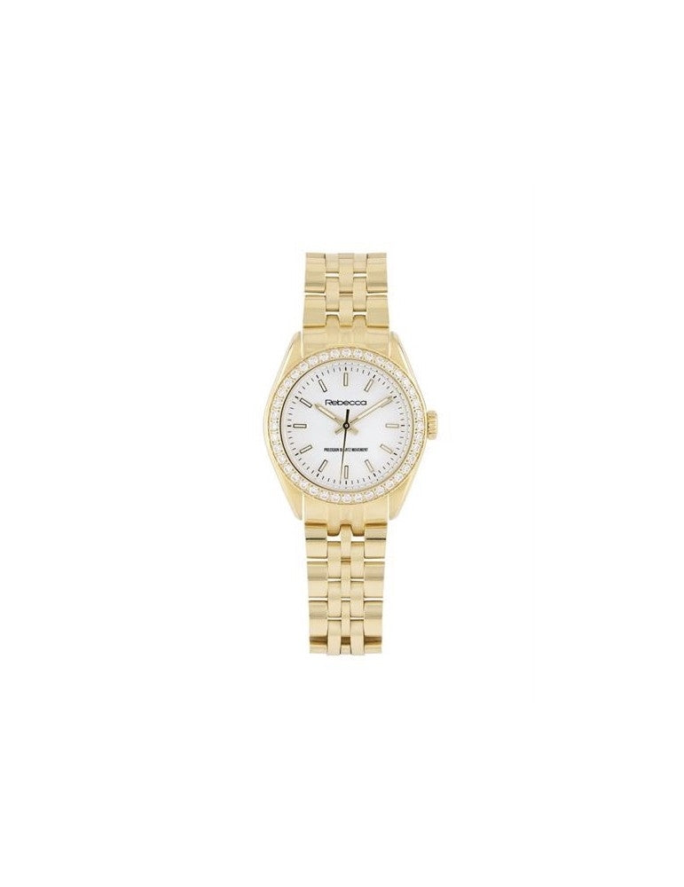 Orologio Donna Rebecca Acciaio Dorato Cristalli Swarovsky ALCOOB01