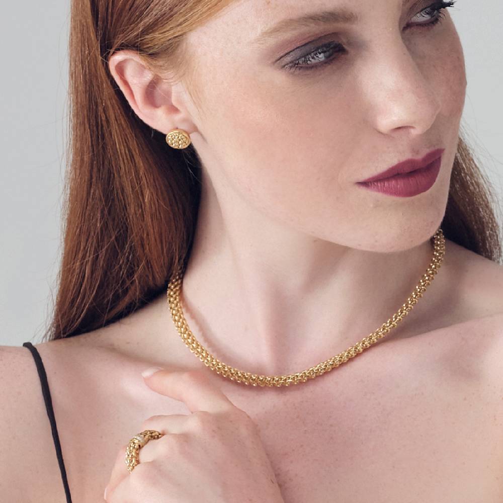 Orecchini Donna Unoaerre Argento Dorato 925 Chicco Bottone 565056