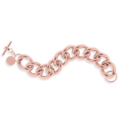 Bracciale Donna Unoaerre Bronzo Lucido Rosato Catena Groumetta Maxi 378566
