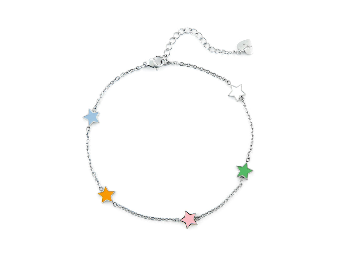 Cavigliera Donna 4US Cesare Paciotti Acciaio  Con stelle smaltate multicolore 4UCV6618W