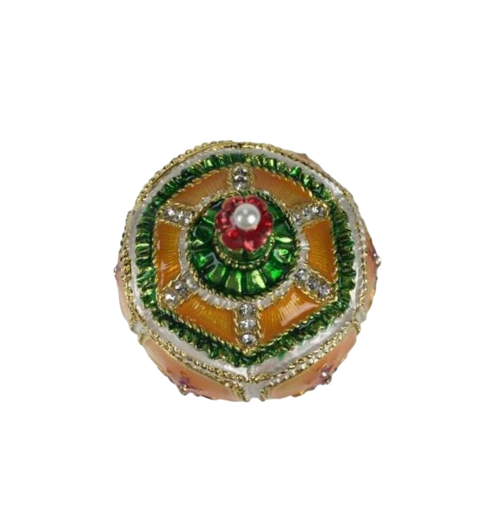 Scultura Il Mondo Dei Carillion Uovo Regale Corona Dorato 14 cm 23811