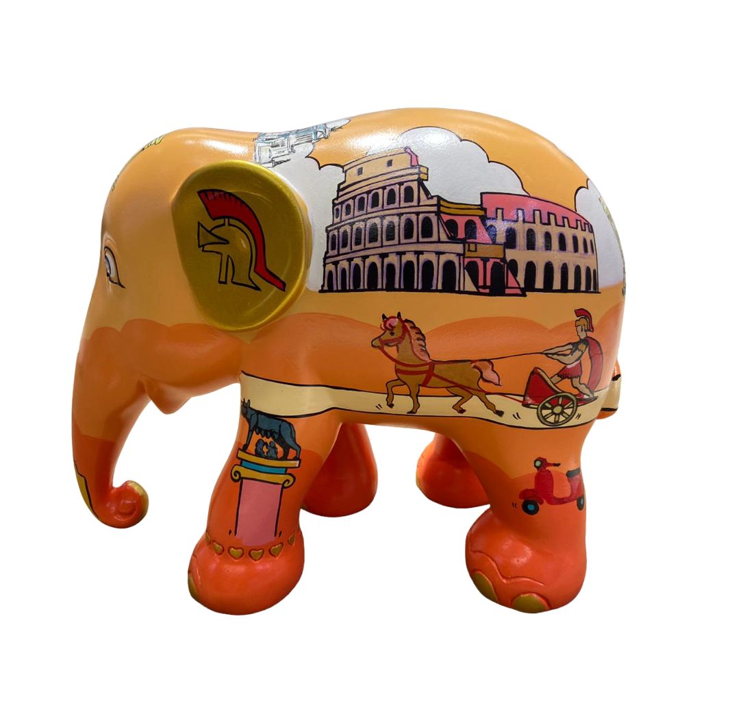 Scultura Elefante Onlylux ROME 15cm Resina Dipinto A Mano 8858831271364