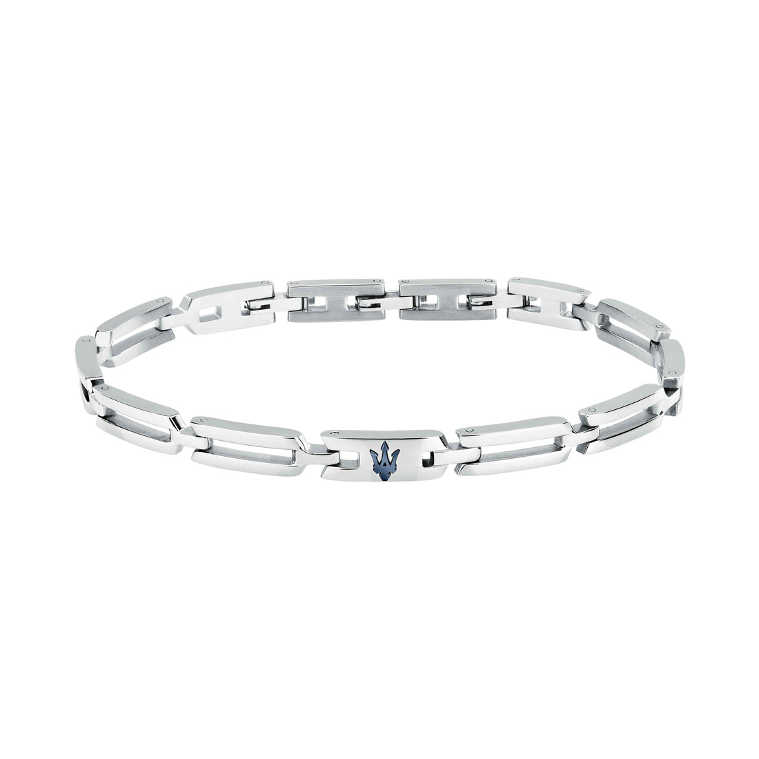 Bracciale Uomo Maserati Acciaio Lucido Logo Blu Tridente JM424AVD73