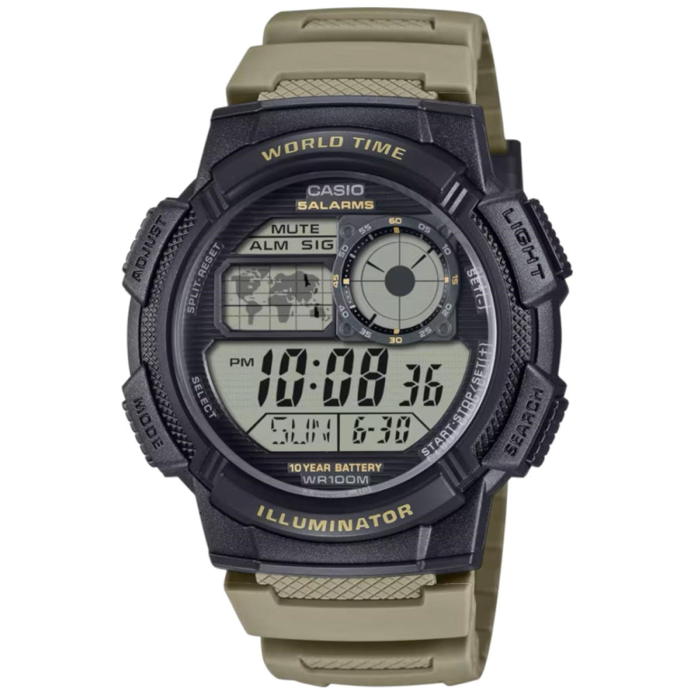 Orologio Uomo Casio 10 Anni Batteria Digitale Gomma AE-1000W-5AVEF