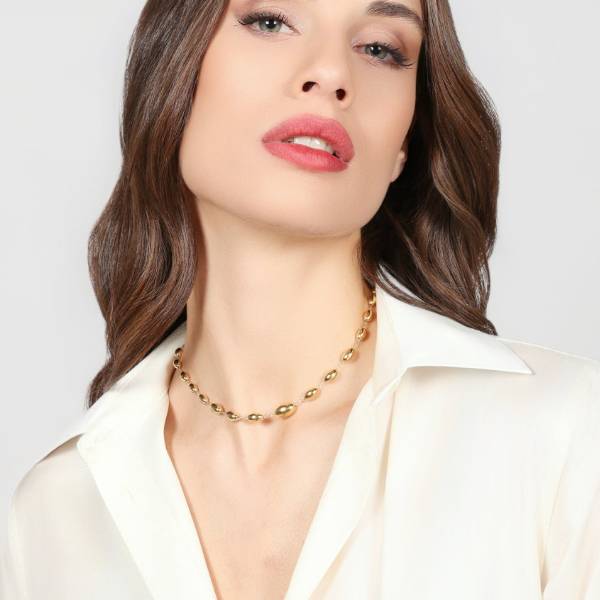 Collana Donna Unoaerre Boule Argento Dorato Lucido 587021