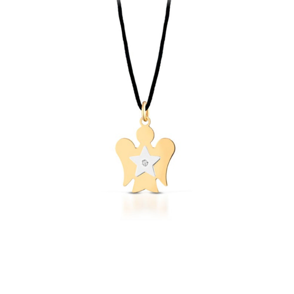 Collana Donna Roberto Giannotti Angelo Oro Giallo 9 KT Stella Diamante PZ685