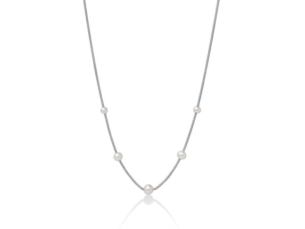 Collana Donna Argento Miluna Multifilo Miss Italia Perle Bianche PCL5625