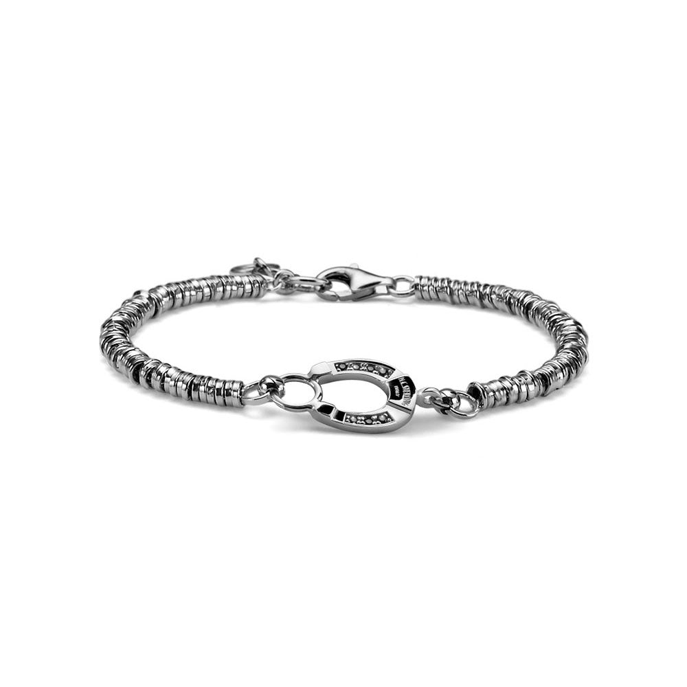 Bracciale Uomo Maria Cristina Sterling Argento 925 Ferro Di Cavallo Zirconi G1619