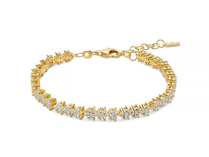 Bracciale Donna Miluna Argento 925 dorato Topazi bianchi  BRD1196G