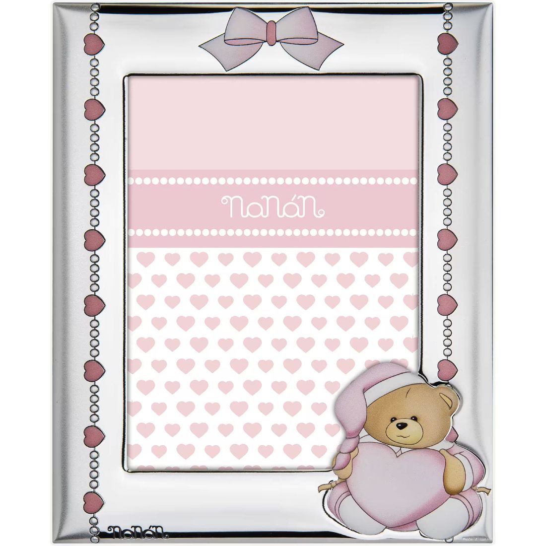Cornice Argento Bambino Nanan Rosa cm 9X13 NCO0005