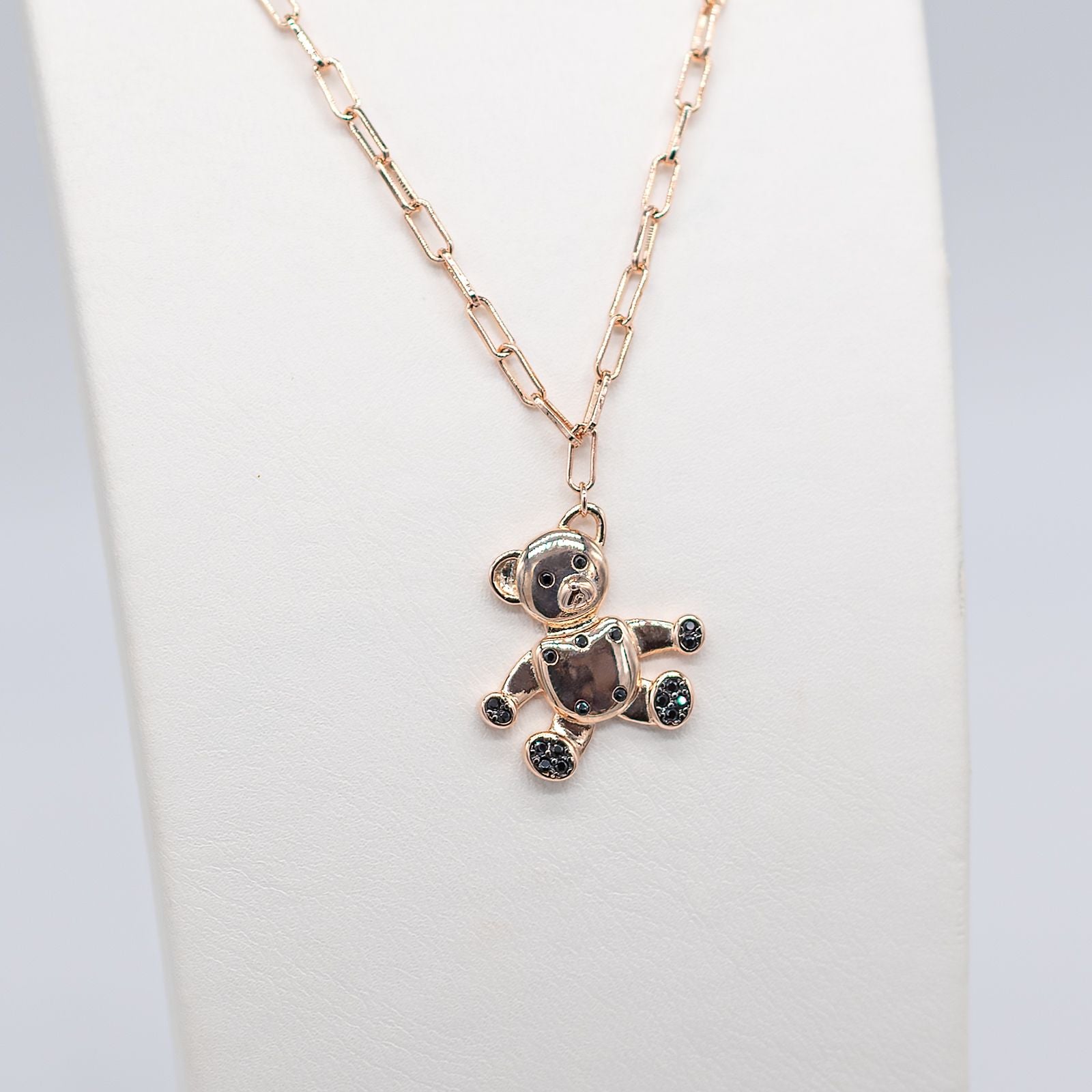 Collana Donna Re Mida Argento 925 Rosè Ciondolo Con Orsetto C011