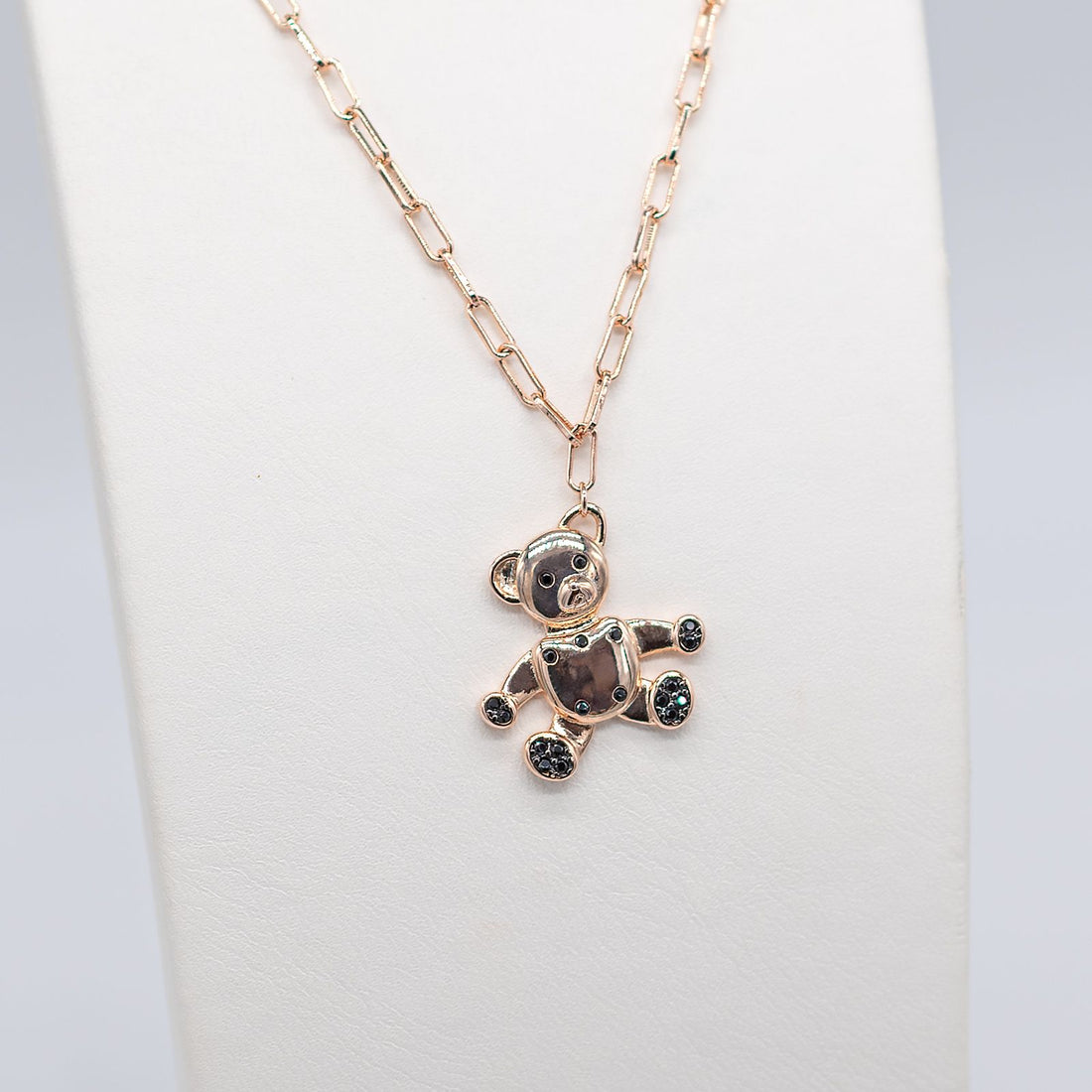 Collana Donna Re Mida Argento 925 Rosè Ciondolo Con Orsetto C011