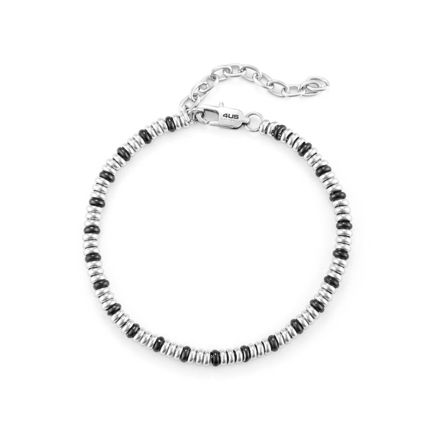 Bracciale Uomo 4US Cesare Paciotti Biglie Acciaio Nero PVD 4UBR6805