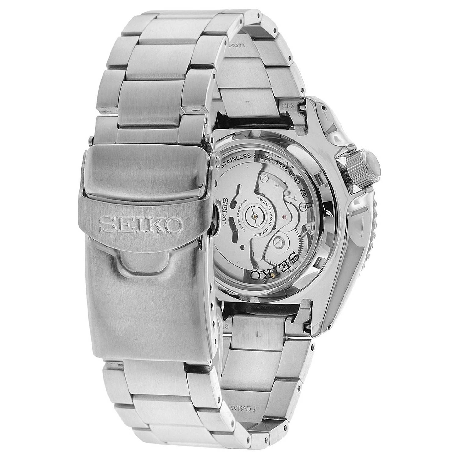 Orologio Uomo Seiko 5 Automatico Nero Dorato Acciaio Doppia Data SRPD57K1