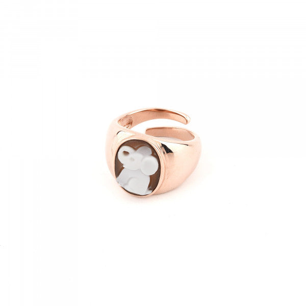 Anello Donna Cameo Italiano Argento 925 Rosè Elefantino A51BR-R