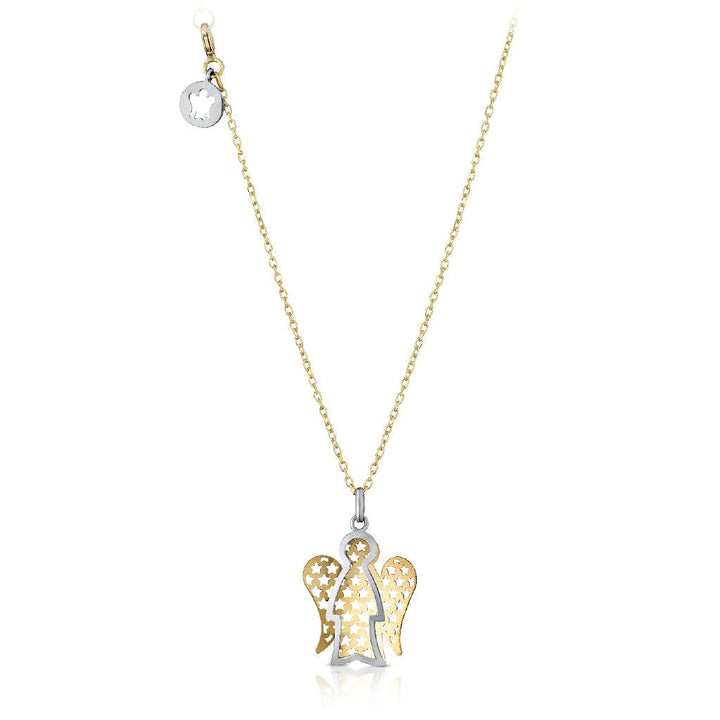 Collana Donna Roberto Giannotti Oro Bicolore 9 KT Angelo Stelle Traforate NKT253