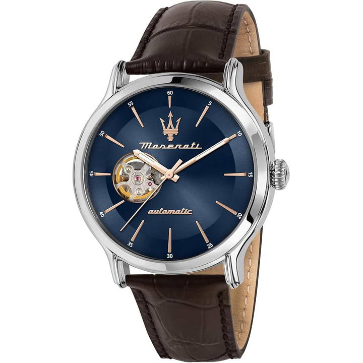 Orologio Uomo Maserati Automatico Acciaio Vetro Minerale Pelle Naturale Marrone R8821118010