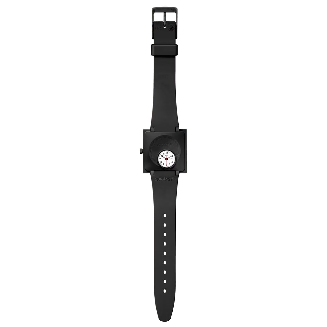 Orologio Unisex Swatch What IF Cassa Quadrata Nero Quarzo Doppia Data SO34B700