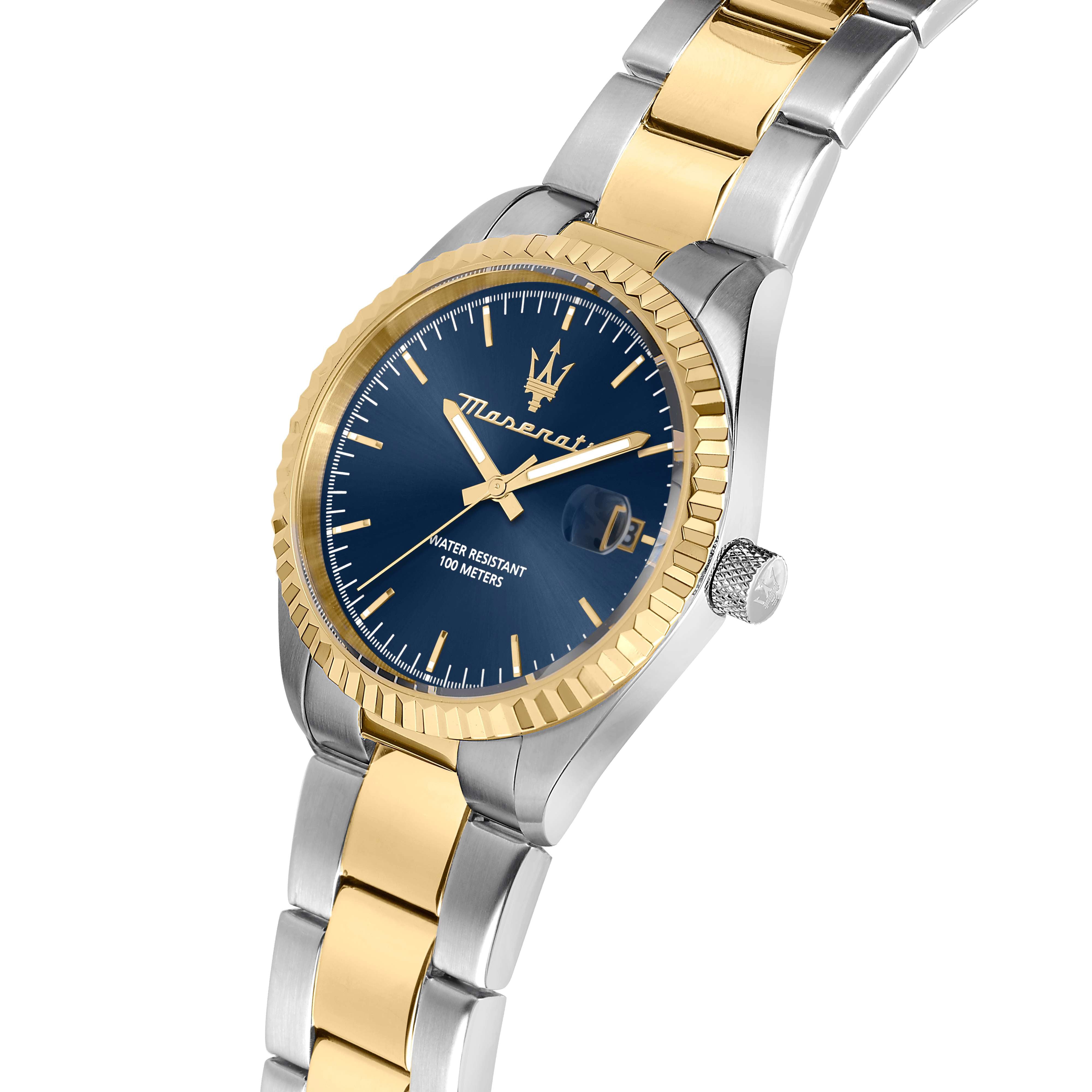 Orologio Uomo Maserati Set Box Bracciale Acciaio Bicolore Quarzo Data R8853100033