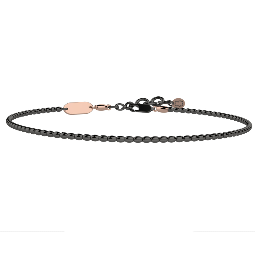 Bracciale Uomo Nanan Sassolini Lucidi Argento Brunito Rosè 925 PNAN0009