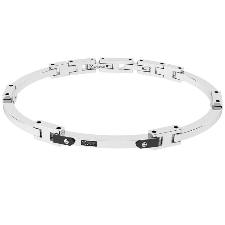 Bracciale Uomo Zancan Acciaio PVD Nero Spinelli Neri UHB460