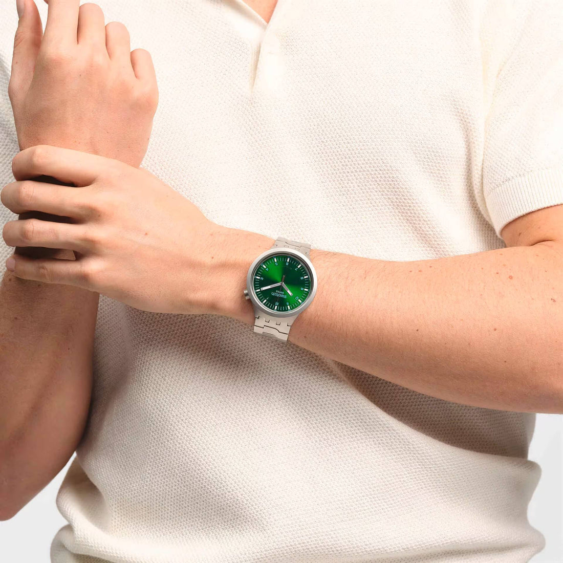 Orologio Unisex Swatch Acciaio Big Bold Forest Face Verde Lucido SB07S101G