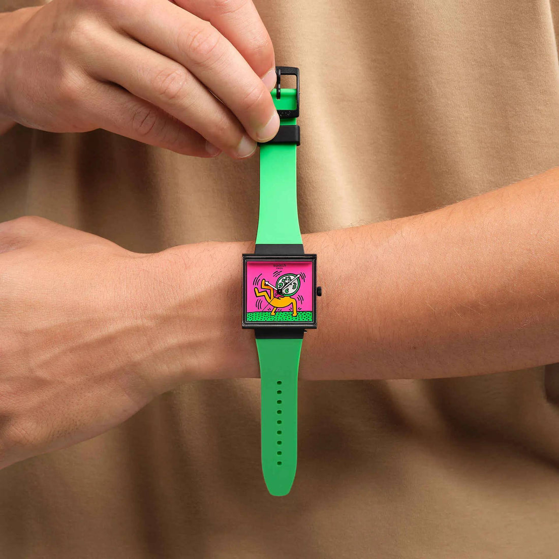 Orologio Unisex Swatch What IF BREAKS OFF Cassa Quadrata SO34Z102