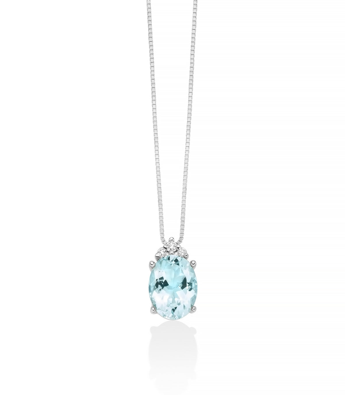 Collana Donna Miluna Acquamarina Ovale e Diamanti CLD4725