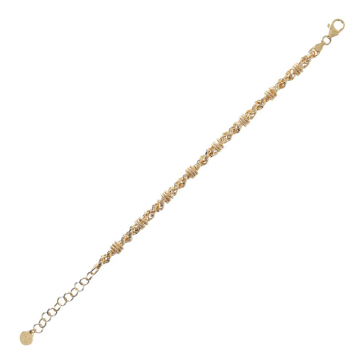 Bracciale Donna Etrusca Bronzo Dorato Maglia Corda Rondelle WSET00665.YG