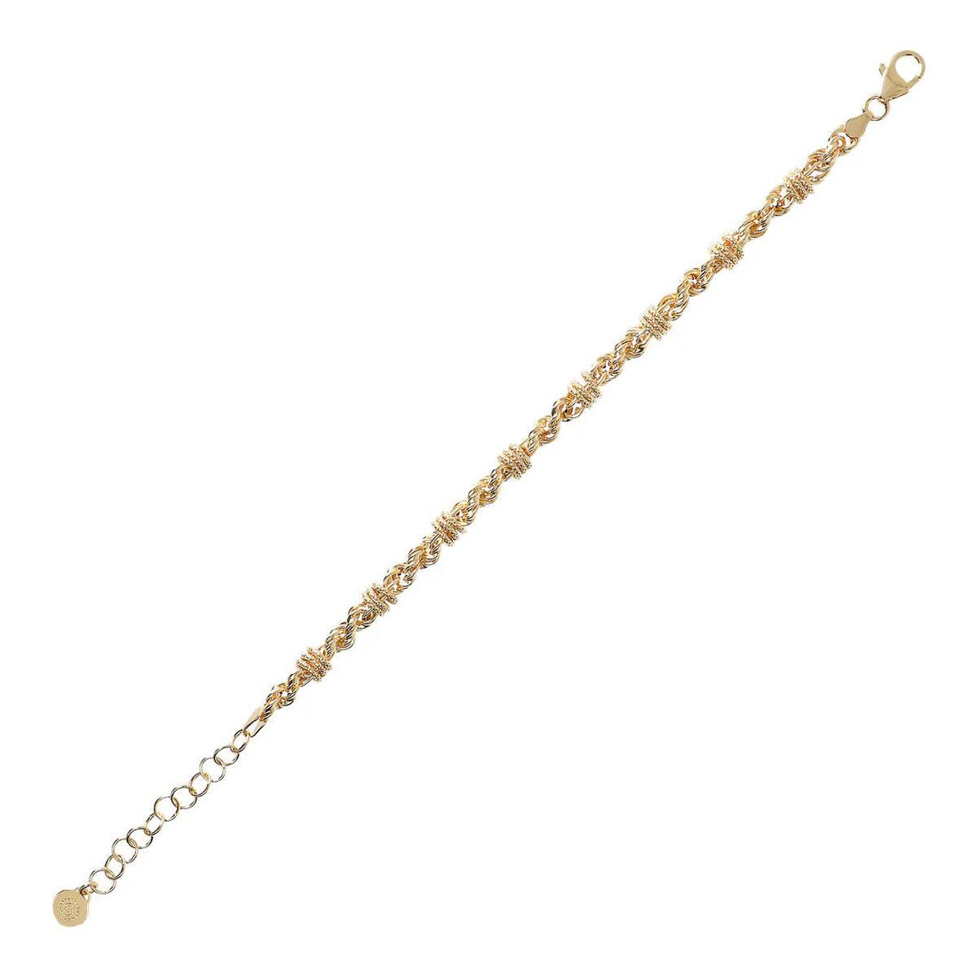 Bracciale Donna Etrusca Bronzo Dorato Maglia Corda Rondelle WSET00665.YG