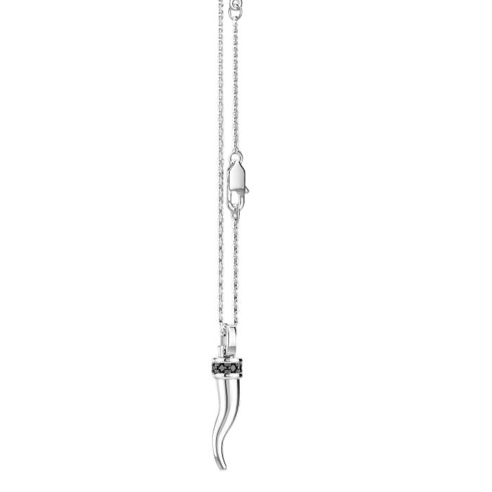 Collana Uomo Zancan Insigna Argento 925 Corno Spinelli Nero ESC186-NE