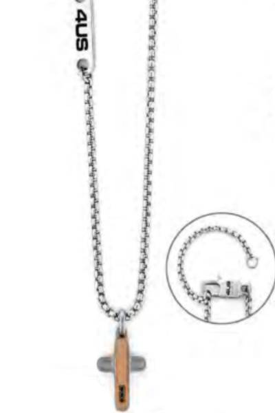 Collana Uomo 4US Cesare Paciotti Acciaio Catena Croce 4UCL8064