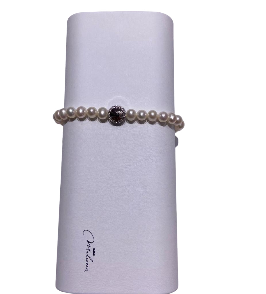 Bracciale Donna Miluna Argento 925 Miss Italia Perle Bianche sfera PBR3504-TPZ