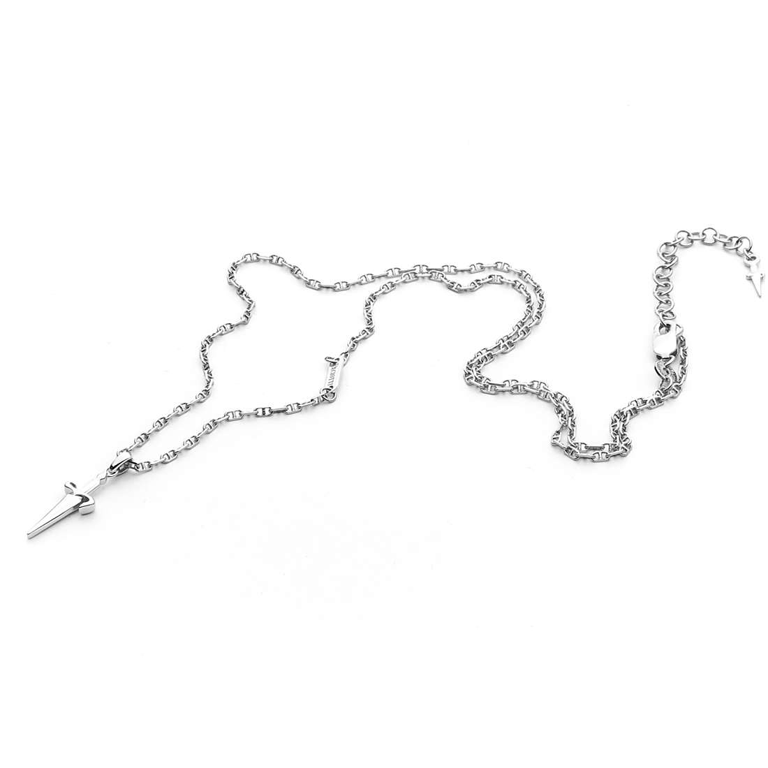 Collana Uomo Cesare Paciotti Argento 925 Pugnale Maglia Marina Pendente JPCL2300B