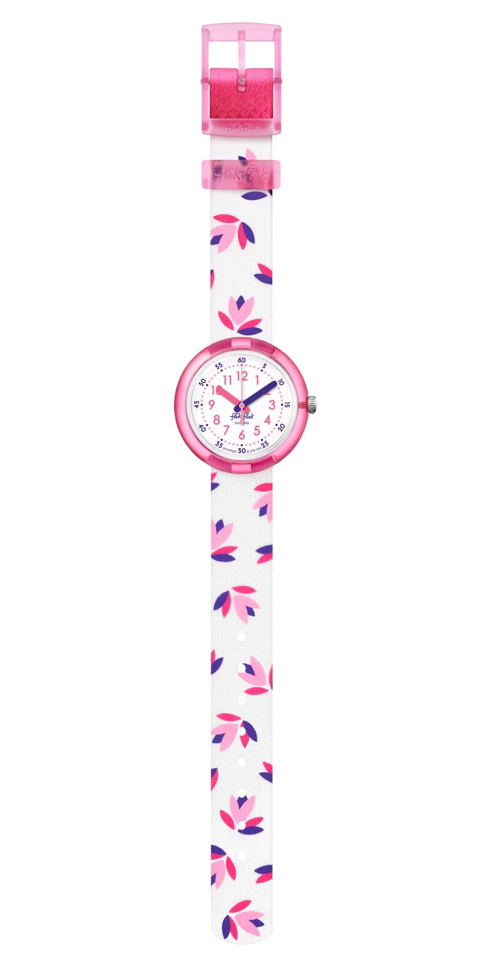 Orologio Bambina Swatch Flik Flak Marinette Quarzo Solo Tempo Foglie Rosa ZFPNP095