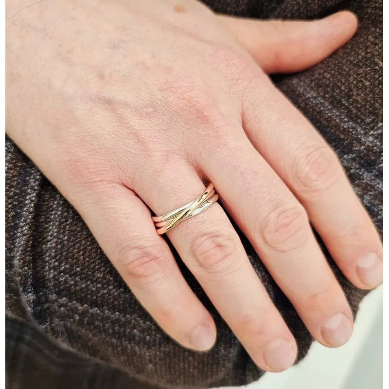 Anello Donna Filodellavita Rubinia 3 Fili Argento 925 Oro Rosa 9 KT mis 13 AN322AR