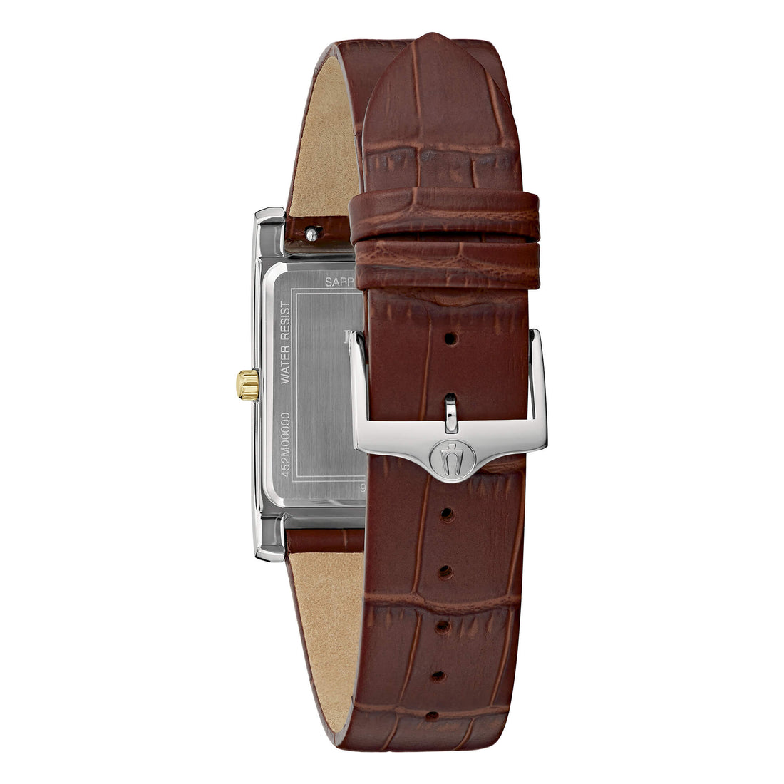 Orologio Uomo Bulova Classic Rectangle Pelle Marrone Quarzo 98B430