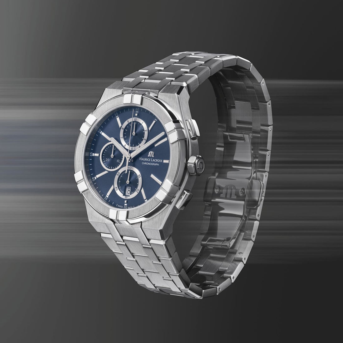 Orologio Uomo Maurice Lacroix Aikon Cronografo Blu AI1118-SS002-430-1